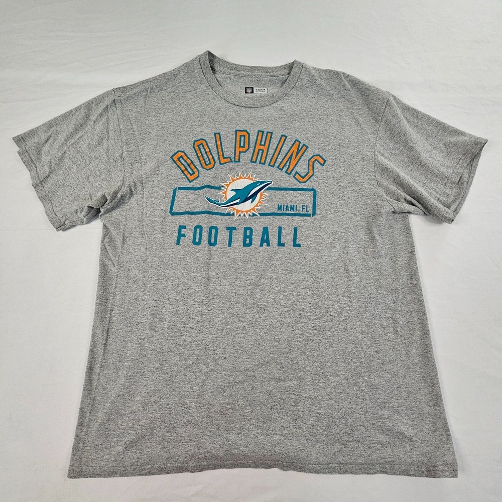 Miami Dolphins NFL Gray‎ Short Sleeve T-Shirt Men's L